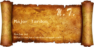 Major Tardos névjegykártya
